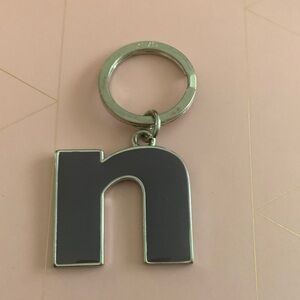 GAP Dark Gray-Purple Letter 'N' Keychain